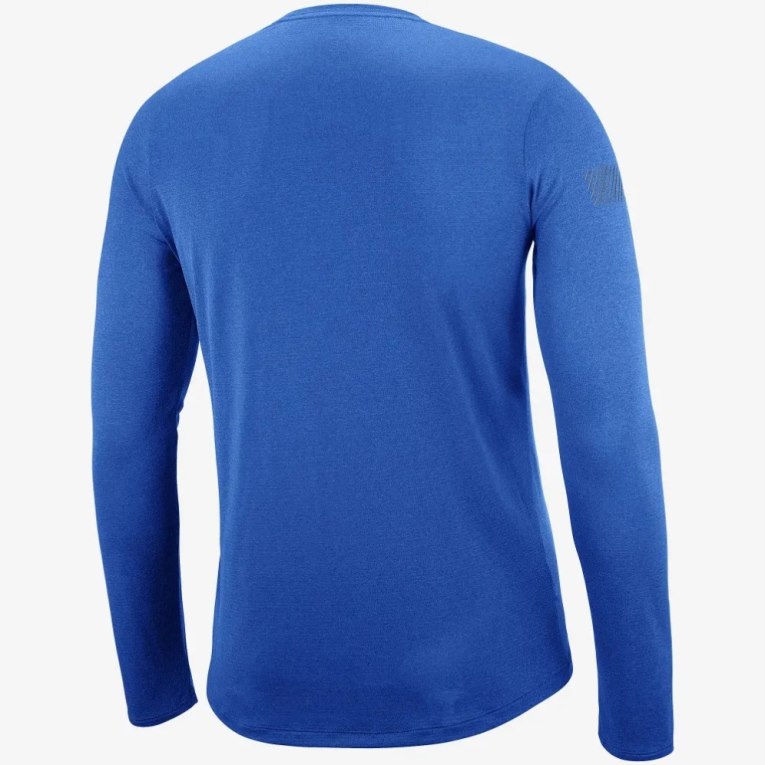 Salomon Agile Long Sleeve Men's T-Shirts Blue | 821-PVTHRD