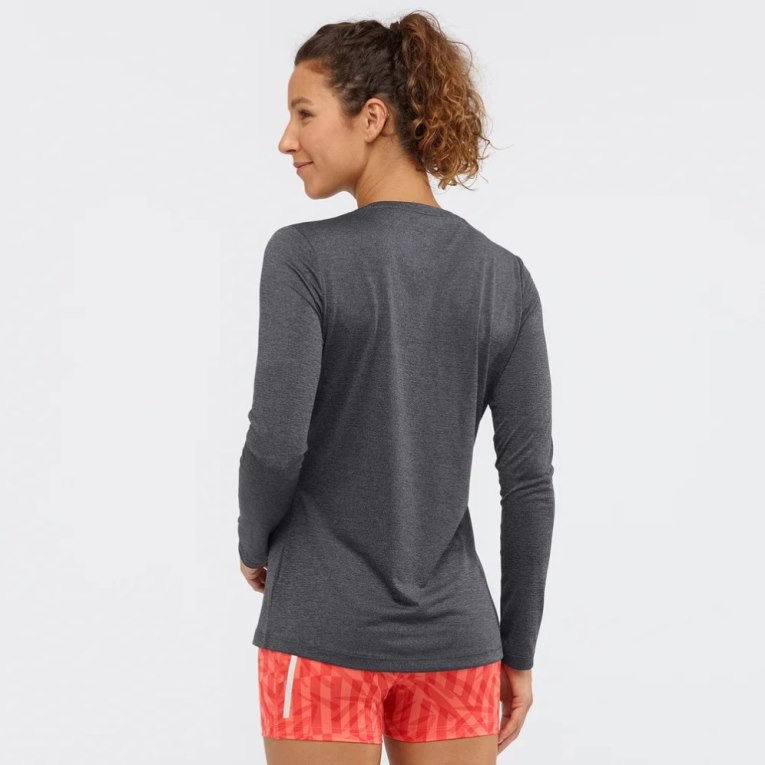 Salomon Agile Long Sleeve Women's T-Shirts Black | 258-UTDVAB