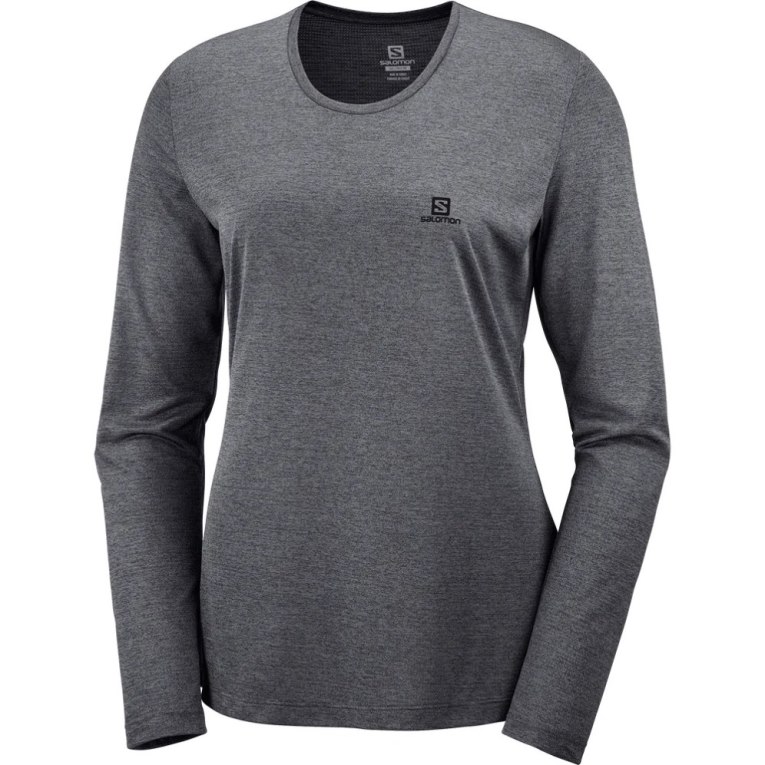 Salomon Agile Long Sleeve Women's T-Shirts Black | 258-UTDVAB