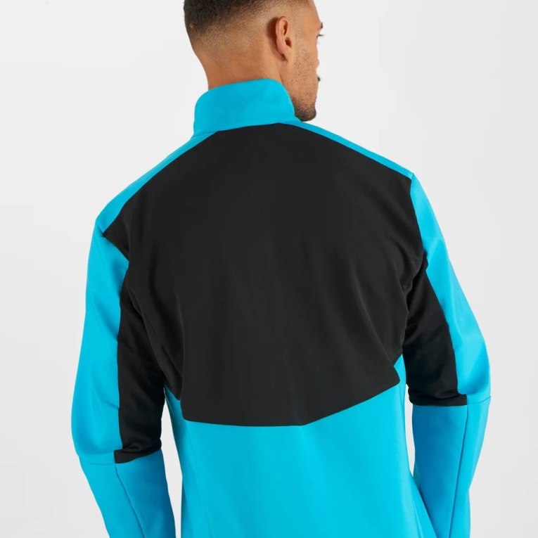 Salomon Agile Men's Shell Jackets Turquoise | 694-SWTVUD