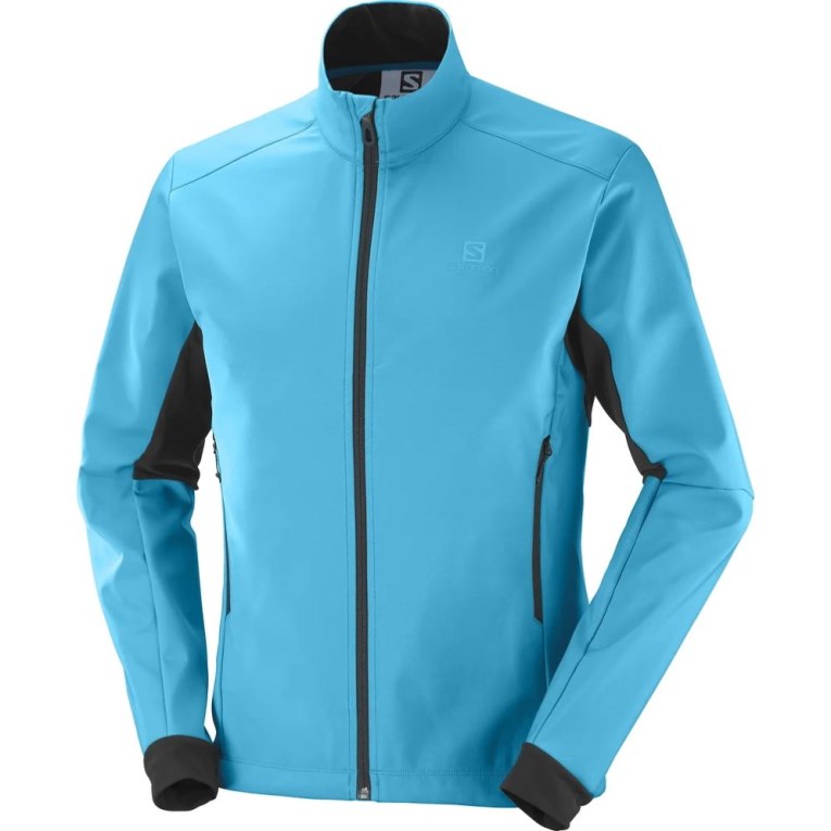 Salomon Agile Men's Shell Jackets Turquoise | 694-SWTVUD