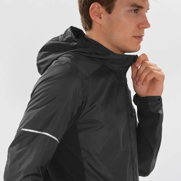 Salomon Agile Men's Windbreaker Black | 278-WYFVCS