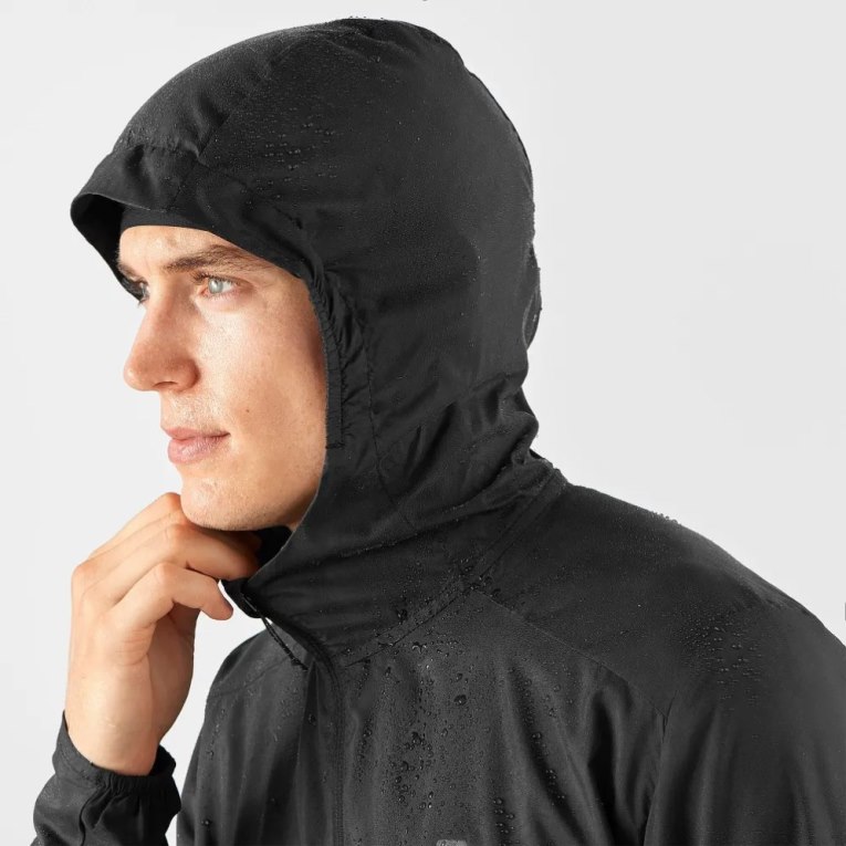 Salomon Agile Men's Windbreaker Black | 278-WYFVCS