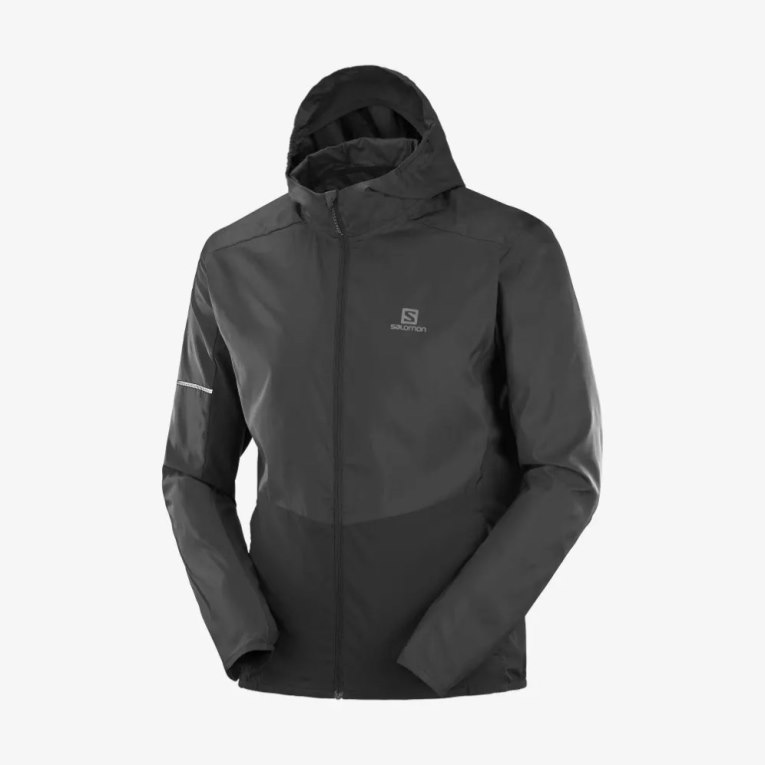 Salomon Agile Men's Windbreaker Black | 278-WYFVCS