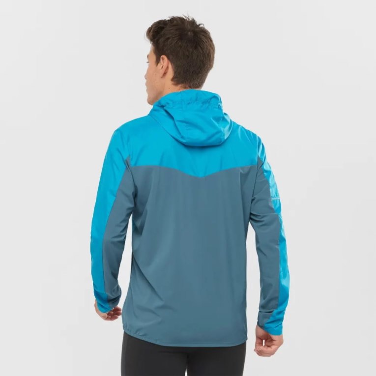 Salomon Agile Men's Windbreaker Turquoise | 463-IARZOM