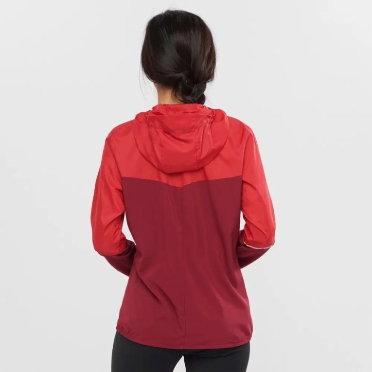 Salomon Agile Wind Women's Shell Jackets Red | 203-NGBUXL