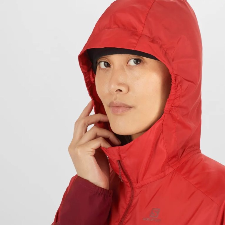 Salomon Agile Wind Women's Shell Jackets Red | 203-NGBUXL