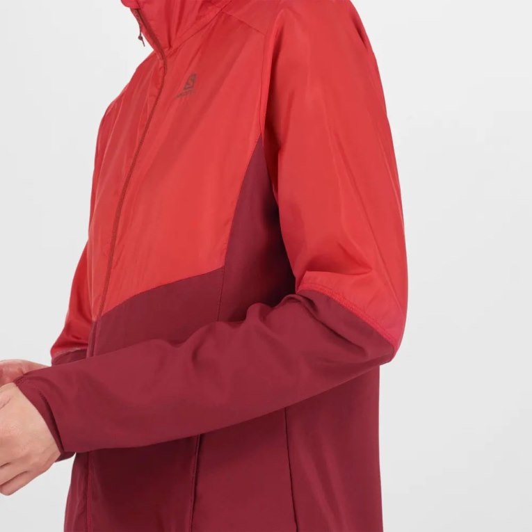 Salomon Agile Wind Women's Shell Jackets Red | 203-NGBUXL