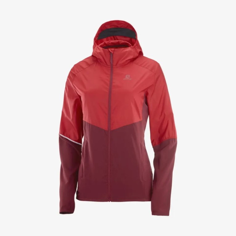 Salomon Agile Wind Women's Shell Jackets Red | 203-NGBUXL