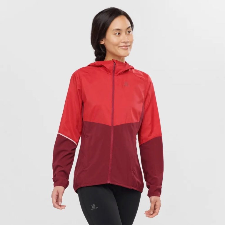 Salomon Agile Wind Women\'s Shell Jackets Red | 203-NGBUXL