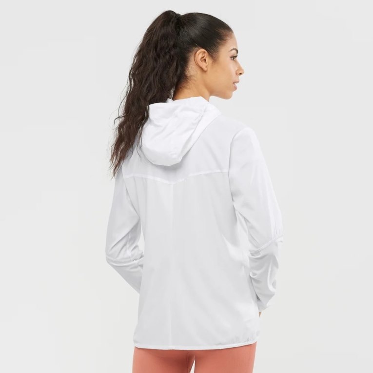 Salomon Agile Wind Women's Shell Jackets White | 847-PCFUSG