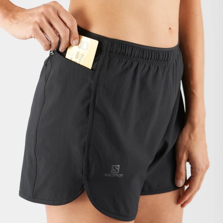 Salomon Agile Women's Running Shorts Black | 389-ETNLZK