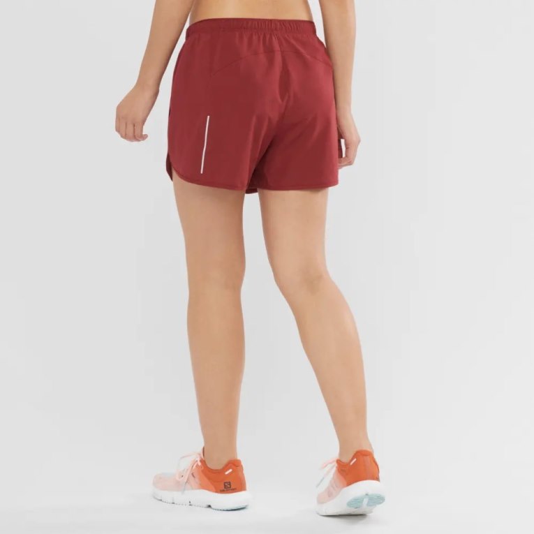 Salomon Agile Women's Running Shorts Red | 591-RFBWVI