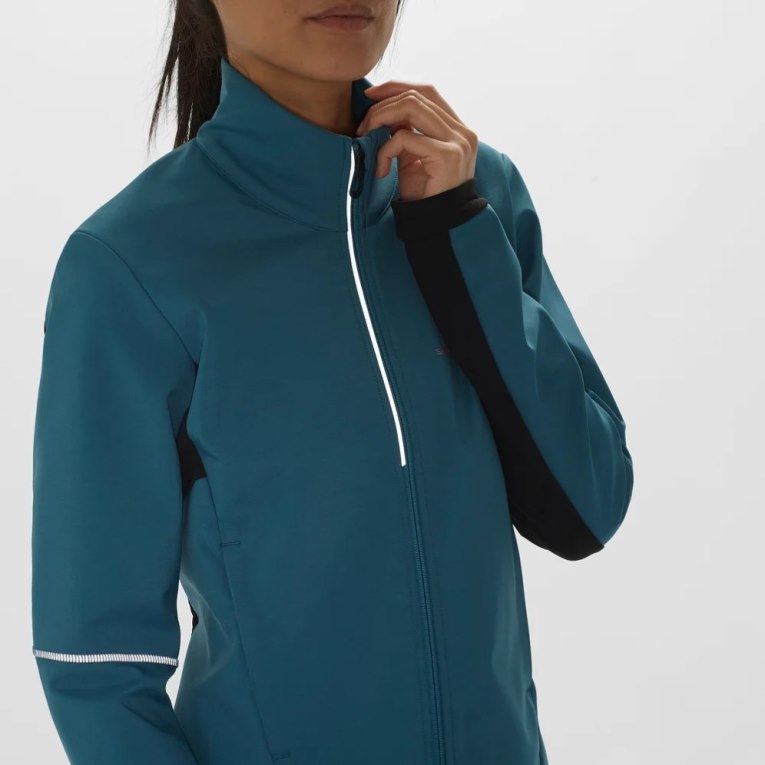 Salomon Agile Women's Shell Jackets Turquoise | 048-UJGZMC