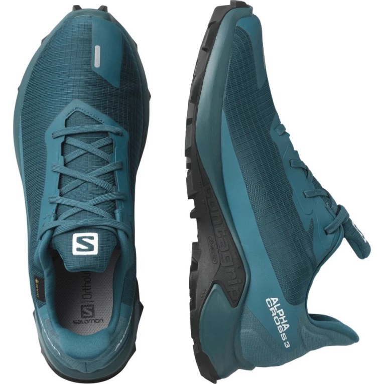 Salomon Alphacross 3 GTX Men's Trail Running Shoes Turquoise | 754-UXSCFT