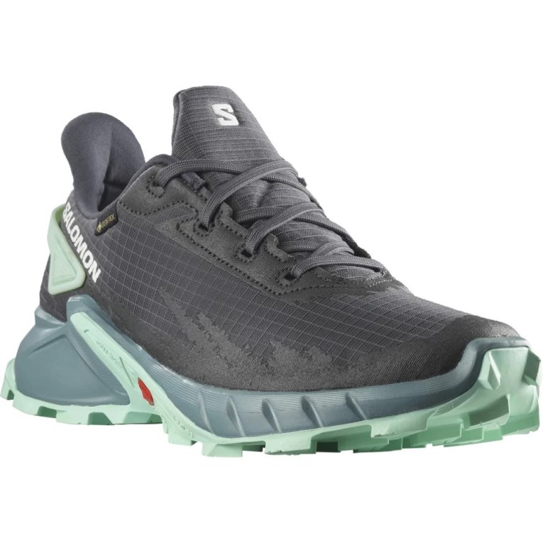 Salomon Alphacross 4 GTX Women's Running Shoes Dark Grey / Mint | 738-HZWIYQ