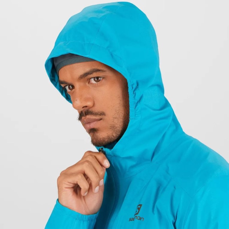 Salomon Bonatti 2.5 L Waterproof Men's Shell Jackets Turquoise | 163-ETPCLR