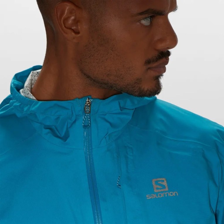 Salomon Bonatti 2.5 L Waterproof Men's Shell Jackets Turquoise | 163-ETPCLR