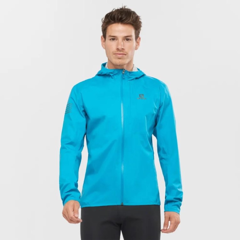 Salomon Bonatti 2.5 L Waterproof Men\'s Shell Jackets Turquoise | 163-ETPCLR