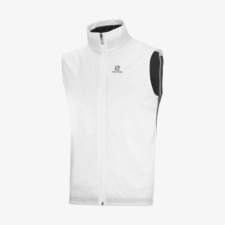 Salomon Bonatti Aero Hybrid Waterproof Men's Vest White | 012-HSQUGL