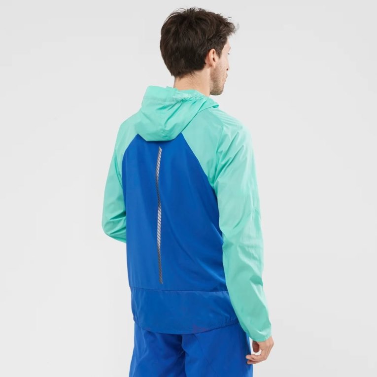 Salomon Bonatti Cross Men's Windbreaker Turquoise / Blue | 396-UFQIZN