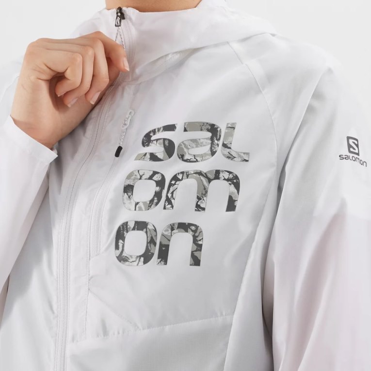 Salomon Bonatti Cross Wind Women's Shell Jackets White | 607-CHKPRT