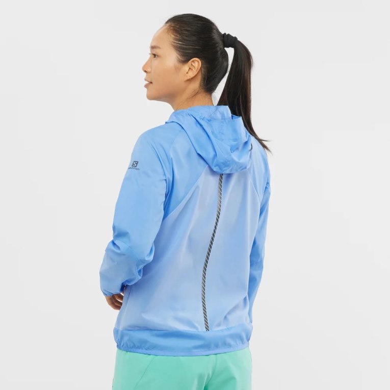 Salomon Bonatti Cross Wind Women's Shell Jackets Light Blue | 793-RKESGA