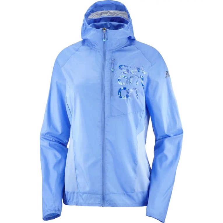 Salomon Bonatti Cross Wind Women's Shell Jackets Light Blue | 793-RKESGA