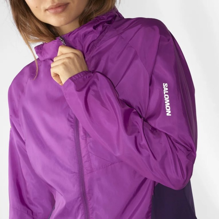 Salomon Bonatti Cross Wind Women's Shell Jackets Purple | 829-MFEZUY