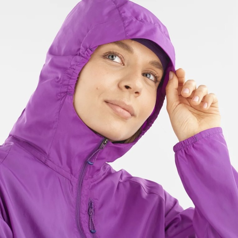 Salomon Bonatti Cross Wind Women's Shell Jackets Purple | 829-MFEZUY