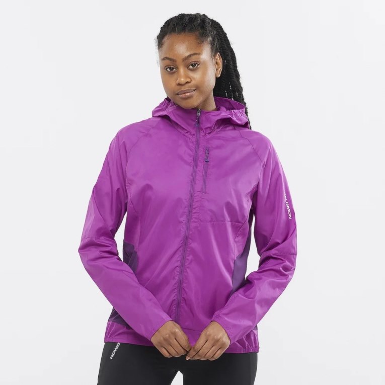 Salomon Bonatti Cross Wind Women\'s Shell Jackets Purple | 829-MFEZUY