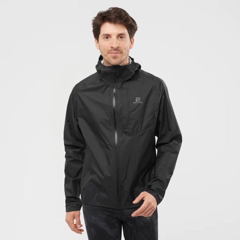 Salomon Bonatti Waterproof Men\'s Shell Jackets Black | 312-ZDHWAV