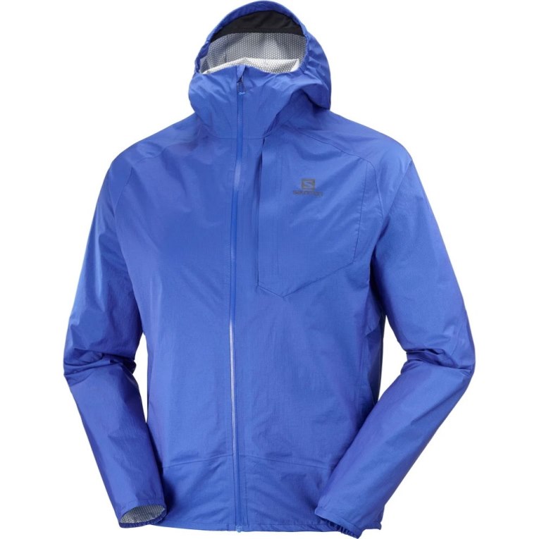 Salomon Bonatti Waterproof Men's Shell Jackets Blue | 467-ODXYSU