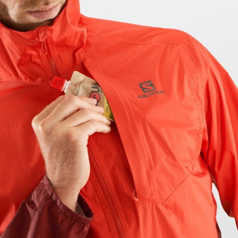 Salomon Bonatti Waterproof Men's Shell Jackets Red | 480-ULSPDZ