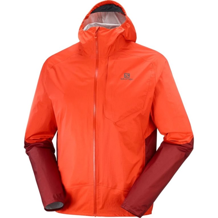 Salomon Bonatti Waterproof Men's Shell Jackets Red | 480-ULSPDZ