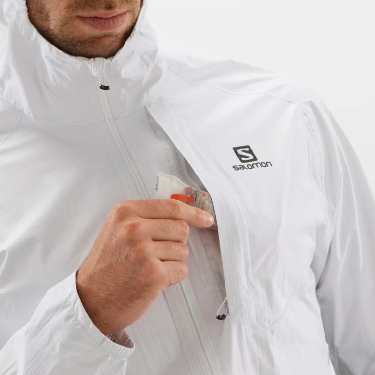 Salomon Bonatti Waterproof Men's Shell Jackets White | 720-NCBDZP