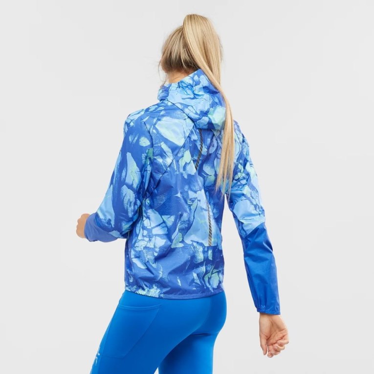 Salomon Bonatti Waterproof Women's Shell Jackets Blue | 482-SWIBFL