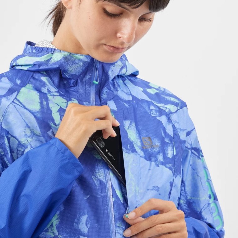 Salomon Bonatti Waterproof Women's Shell Jackets Blue | 482-SWIBFL