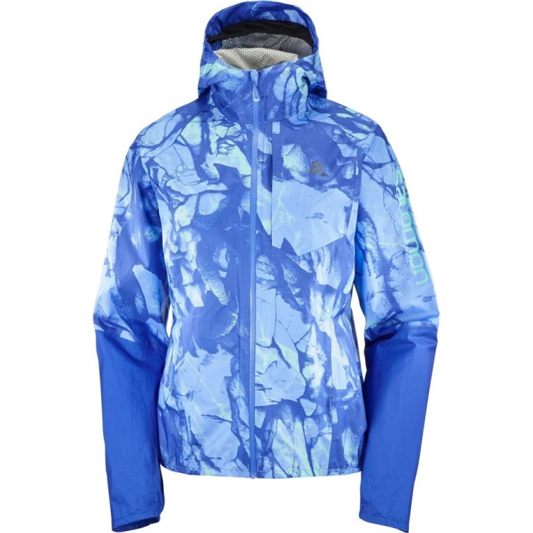 Salomon Bonatti Waterproof Women's Shell Jackets Blue | 482-SWIBFL