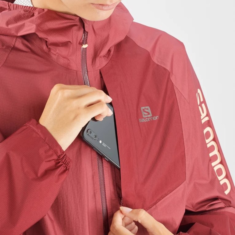 Salomon Bonatti Waterproof Women's Shell Jackets Red | 735-TSYVON