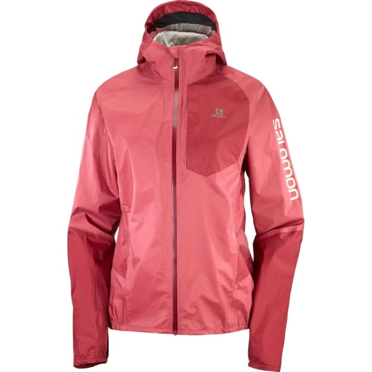 Salomon Bonatti Waterproof Women's Shell Jackets Red | 735-TSYVON