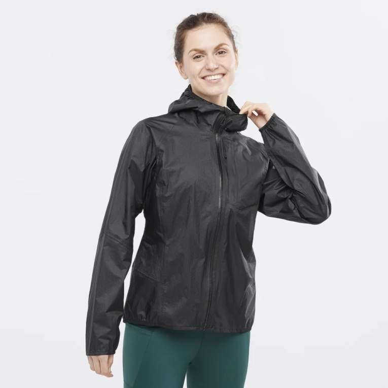 Salomon Bonatti Waterproof Women\'s Shell Jackets Black | 937-GOBHTN