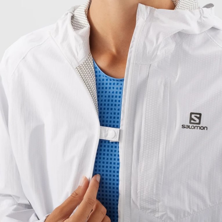 Salomon Bonatti Waterproof Women's Shell Jackets White | 968-FNOVLS