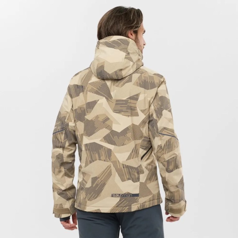 Salomon Brilliant Insulated Men's Ski Jackets Camo | 562-PBRFYK