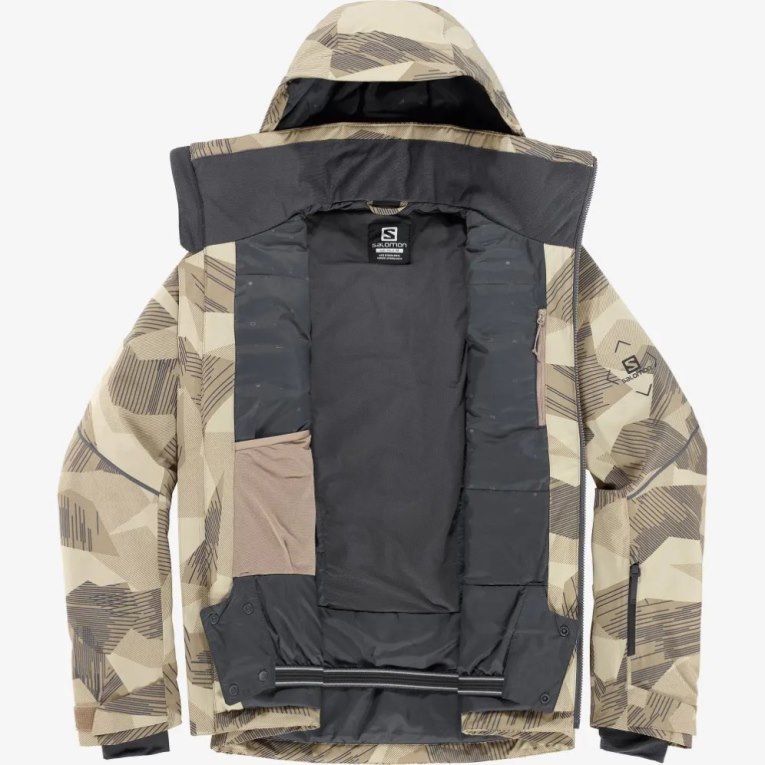 Salomon Brilliant Insulated Men's Ski Jackets Camo | 562-PBRFYK