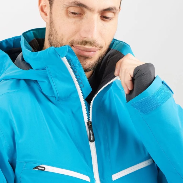 Salomon Brilliant Insulated Men's Ski Jackets Turquoise | 634-WVTBUC