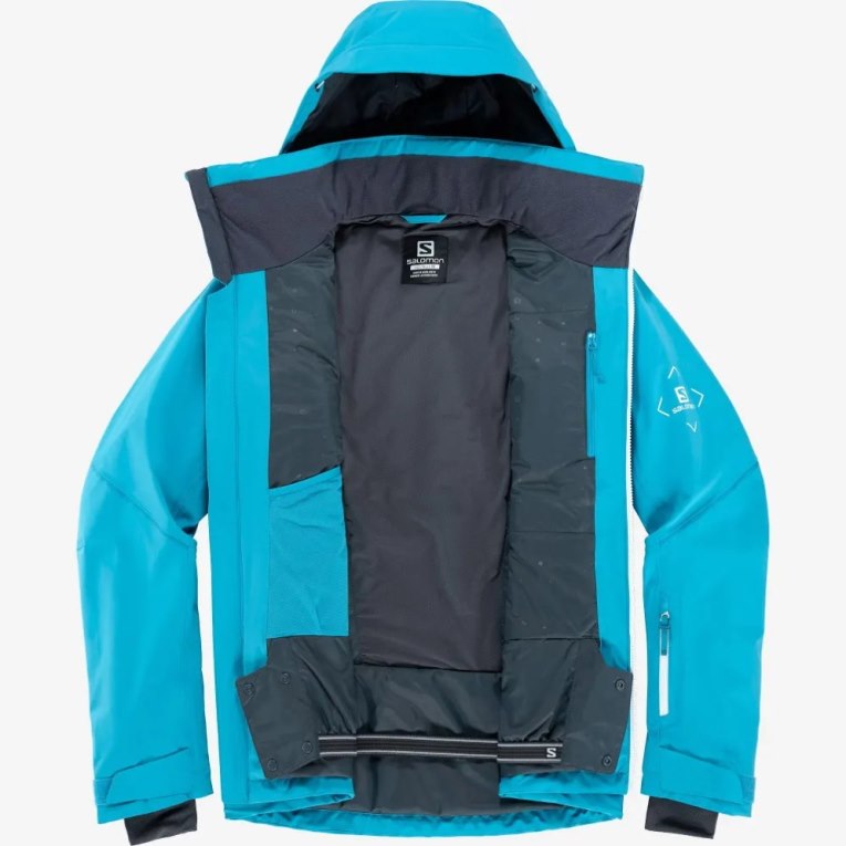 Salomon Brilliant Insulated Men's Ski Jackets Turquoise | 634-WVTBUC