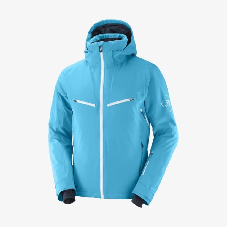 Salomon Brilliant Insulated Men's Ski Jackets Turquoise | 634-WVTBUC