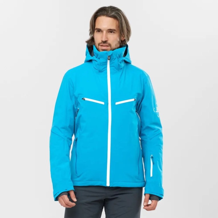 Salomon Brilliant Insulated Men\'s Ski Jackets Turquoise | 634-WVTBUC