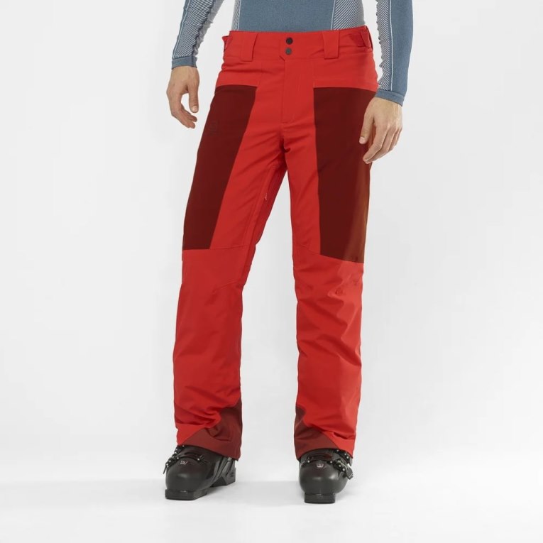 Salomon Brilliant Men\'s Ski Pants Red | 853-GQARNH